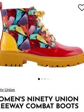 Ninety Union Multicolor Patent Combat Boots - Women's
